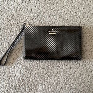 Kate Spade Black and White Dot Clutch- never used